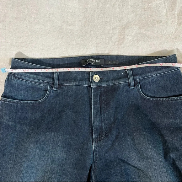 EUC Lafayette 148 Mercer Dark Blue Wash Skinny Jeans Size 6 - Picture 5 of 5